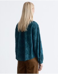 & Other Stories - Voluminous Floral-Applique Blouse