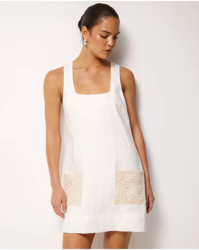 AERE - Mariella Linen Mini Dress