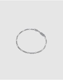 Kuzzoi - ICONIC EXCLUSIVE - Bracelet Figaro Chain Massive Basic Trend Oxidised in 925 Sterling Silver