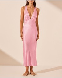 Shona Joy - La Lune Plunged Cross Back Midi Dress