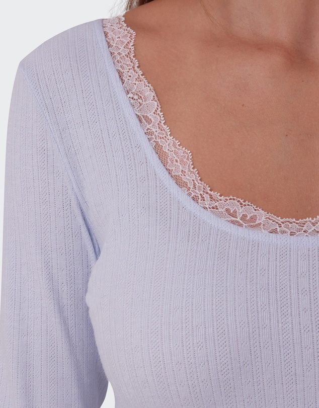 Bras N Things - Mix And Match Long Sleeve Top-Light Blue
