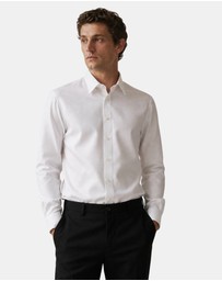 Henry Bucks - HENRY SARTORIAL Easy Care Cotton Shirt WHITE