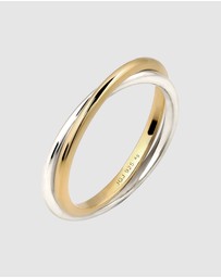 Elli Jewelry - Ring Duo 925 Sterling Silver Gold-Plated