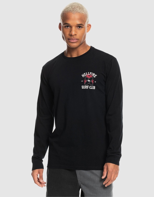 Quiksilver - Quiksilver X Stranger Things Mens Hell Fire Surf Club Long Sleeve T Shirt