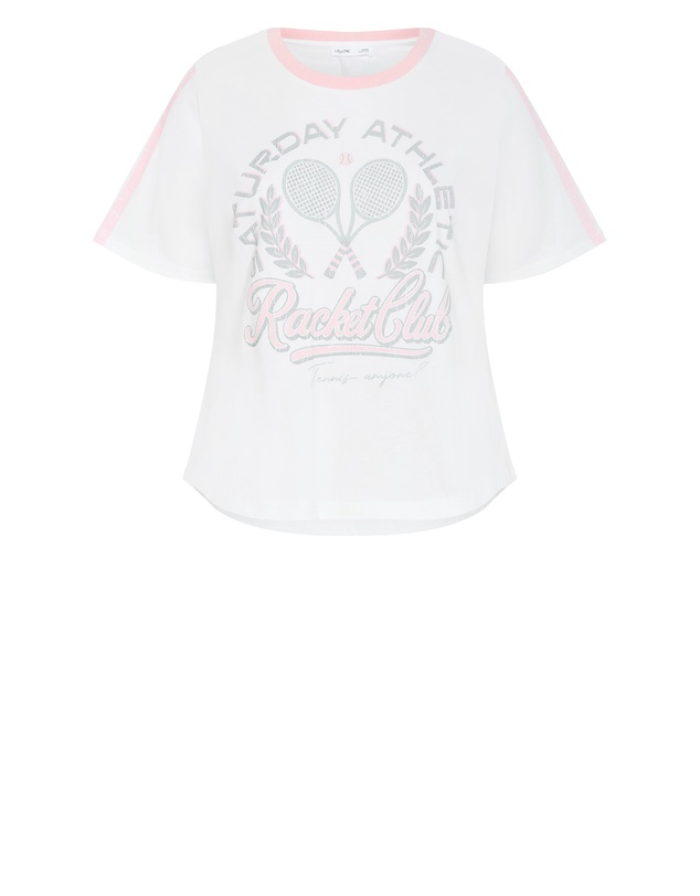 City Chic - Plus size Vintage Volley Tee - ivory