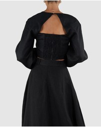 Amelius - Bridgette Linen Crop Top