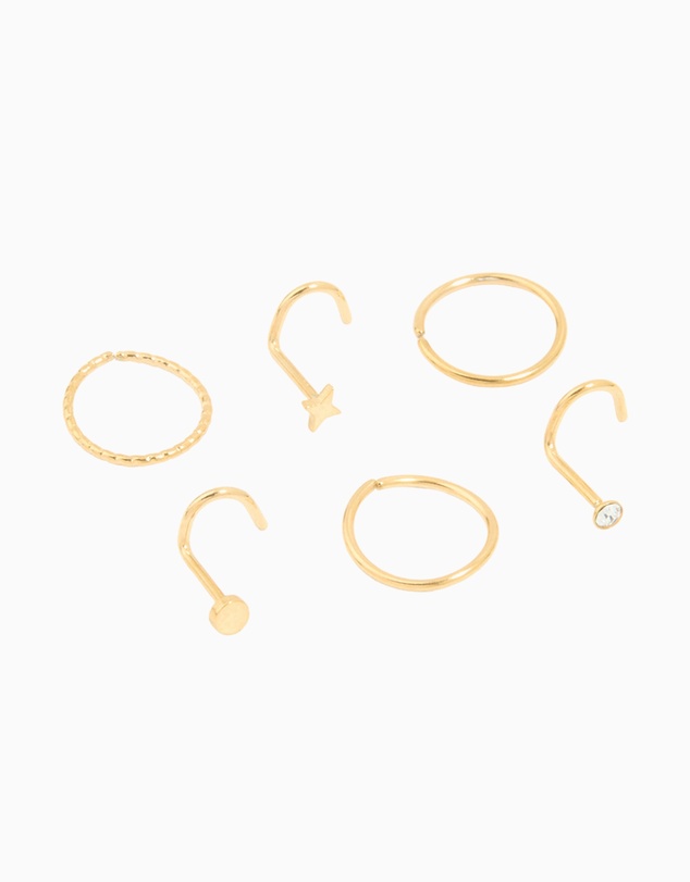 Lovisa - Surgical Steel Nose Stud & Ring 6-Pack