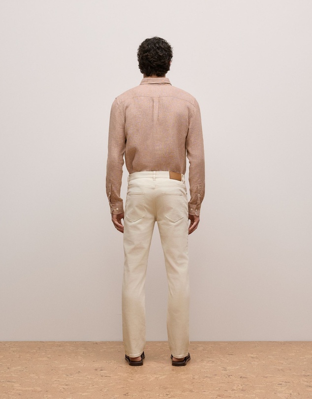 Trenery - Cotton Garment Dyed Twill Pant in Stone