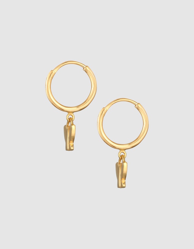 Elli Jewelry - Butterfly Kids Hoop Earrings in Gold-Plated 925 Silver
