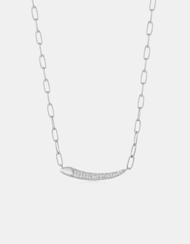 Ania Haie - Ania Haie Silver Pave Bar Chain Necklace