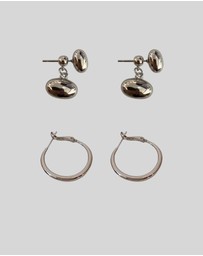 KAJA Clothing - Circle and Peans Earrings 2pc
