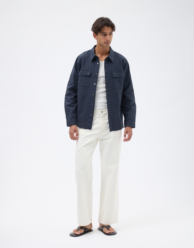 AERE - Utility Pocket Linen Blend Shirt