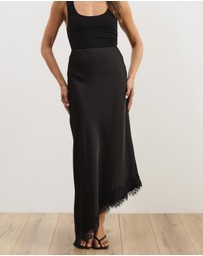 Atmos&Here - Leoni Asymmetric Lace Satin Skirt