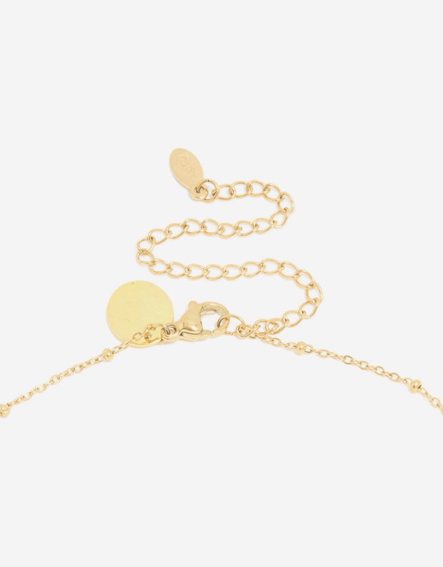 Lovisa - Waterproof Gold Plated Stainless Steel Diamante Circle & Cherry Charms Necklace
