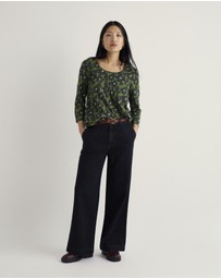 Seasalt - Seasalt Cornwall Green Penhollow Top in Organic Cotton Jersey
