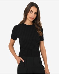 Forcast - Anita Short Sleeve Cable Knit