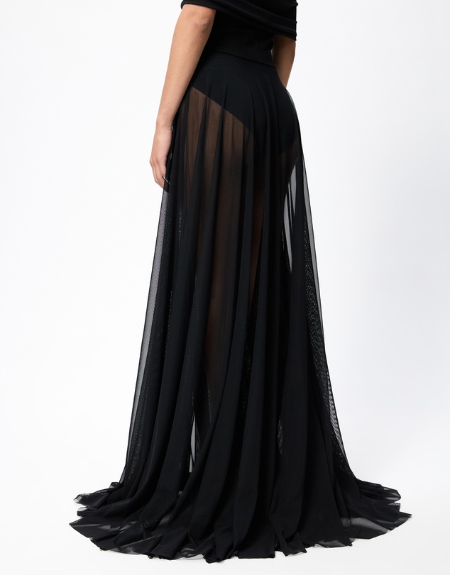 Norma Kamali - Sleeveless Cowl Neck Combo Flared Gown