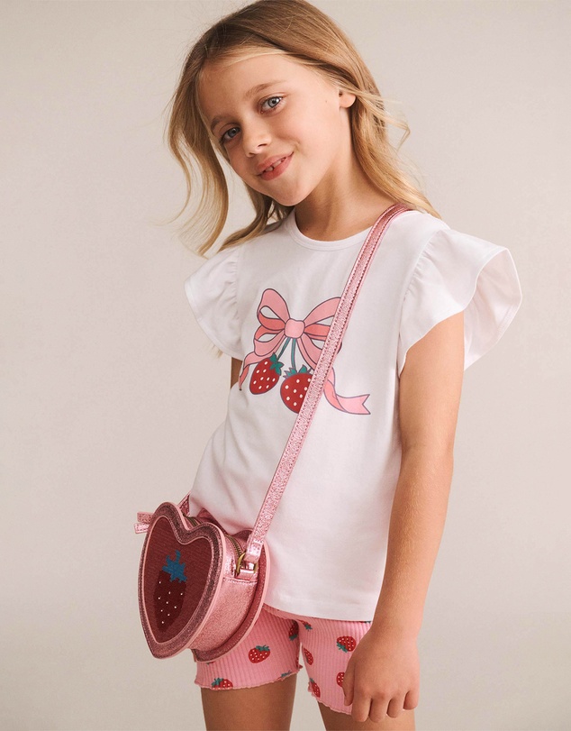 Huxbaby - Strawberry Bow Frill Tee - Babies-Teens