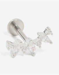 Lovisa - Titanium Diamante Strand Single Flat Back Stud