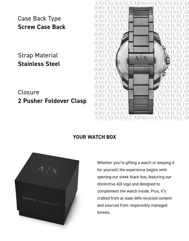 Armani Exchange - Gun-Metal Chronograph Watch