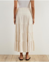 Atmos&Here - Elenora Linen Blend Tier Maxi Skirt