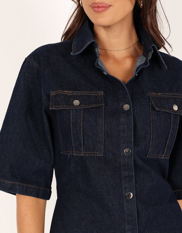 Petal & Pup - Rev Mini Dress - Dark Denim