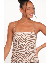 Petal & Pup - Kelsie Midi Dress - Brown Zebra