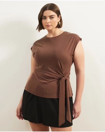 Atmos&Here Curvy - Grace Side Tie T-Shirt