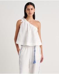 Jag - Ariel One Shoulder Linen Top