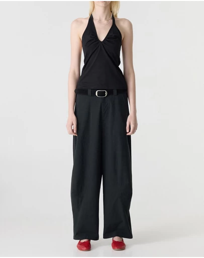 Bassike - Crushed Cotton Barrel Pants