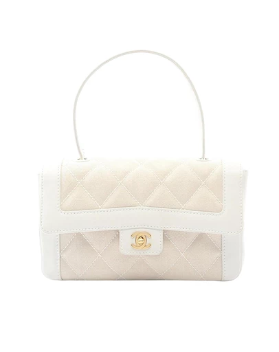 Pre-Loved by Azura Reborn - Pre-Loved Quilted Canvas Wild Stitch Top Handle Flap