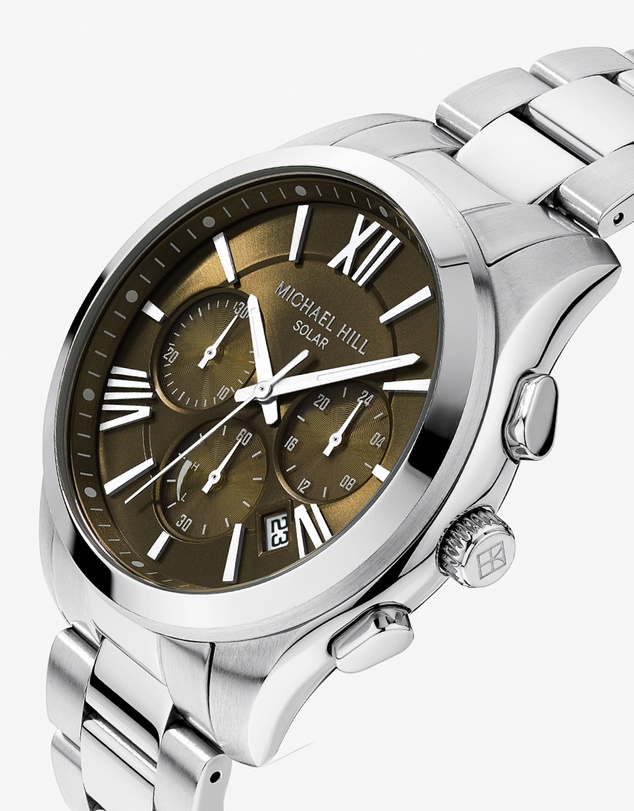 Michael Hill - Men's Solar Chronograph Watch in Stainless Steel