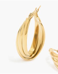 Lovisa - Waterproof Gold Plated Stainless Steel Layered Huggie Earrings