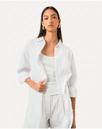 Forcast - Oakley Cotton Tie Shirt Dress