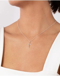 Lovisa - Sterling Silver Diamond Cut Cross Necklace