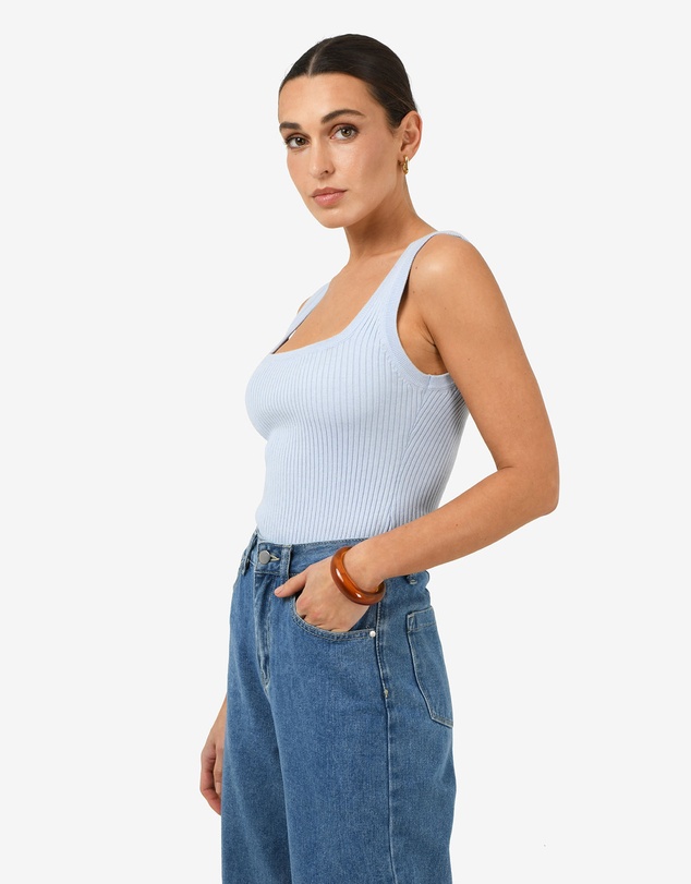 Forcast - Ella Square Neck Rib Knit