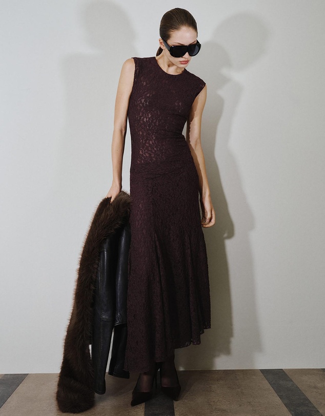 M.N.G - Asymmetric Lace Dress