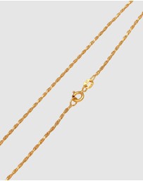 Elli Jewelry - Necklace Basic Cord Necklace Twist Fine in 925 Sterling Silver Gold Plated