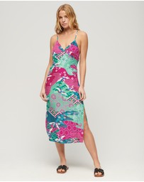 Superdry - Printed Midi Slip Cami Slim Fit Dress