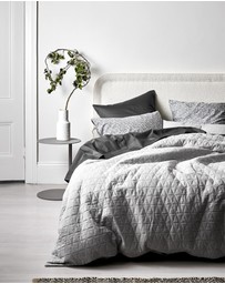 Aura Home - Chambray Quilted European Pillowcase