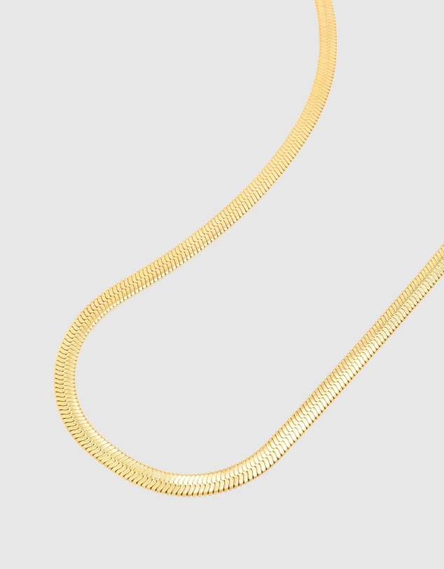 Nialaya Jewellery - Snake Chain Necklace in Gold