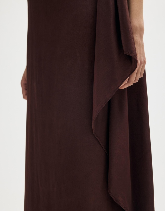 Minima Esenciales - Hallie Sheer Viscose Draped Maxi Dress