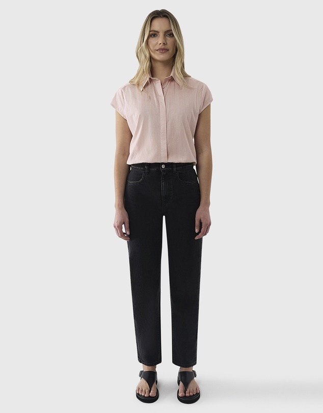 Farage - Cap Sleeve Stripe Shirt