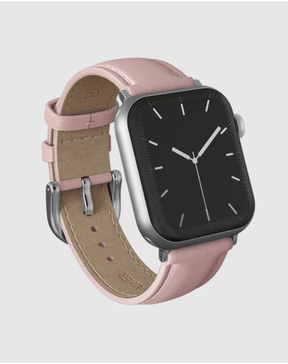 Burga - Burga Apple Watch 42/44/46/49 Leather Band - Silver Clasp Pink