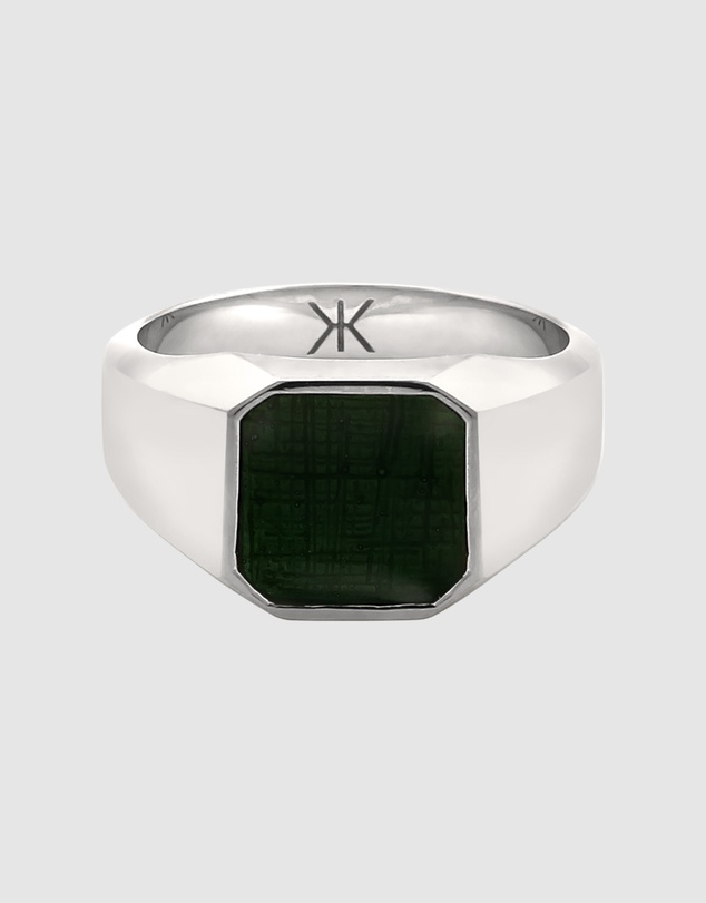 Kuzzoi - ICONIC EXCLUSIVE - Enamel Signet Ring in 925 Sterling Silver