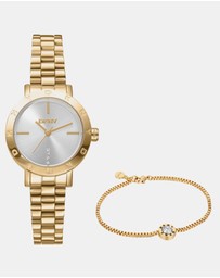 DKNY - Essentials Gold 28mm Womens Watch + Gold Bracelet