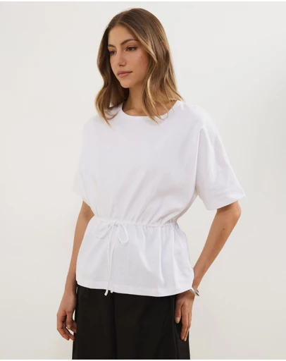 Atmos&Here - Hallie Cinched Tie Waist Tee