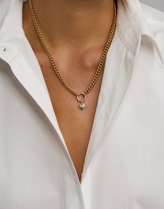 Michael Hill - Mother's Day Heart Pendant in Sterling Silver and 10kt Yellow Gold