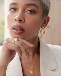 Ottoman Hands - Judy Pearl Statement Hoop Earrings