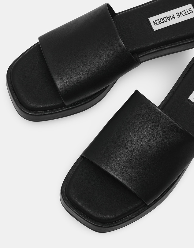 Steve Madden - Holmes Black Leather Sandals